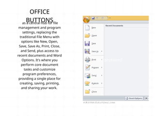 Ms word Function and their characteristics | PPTX