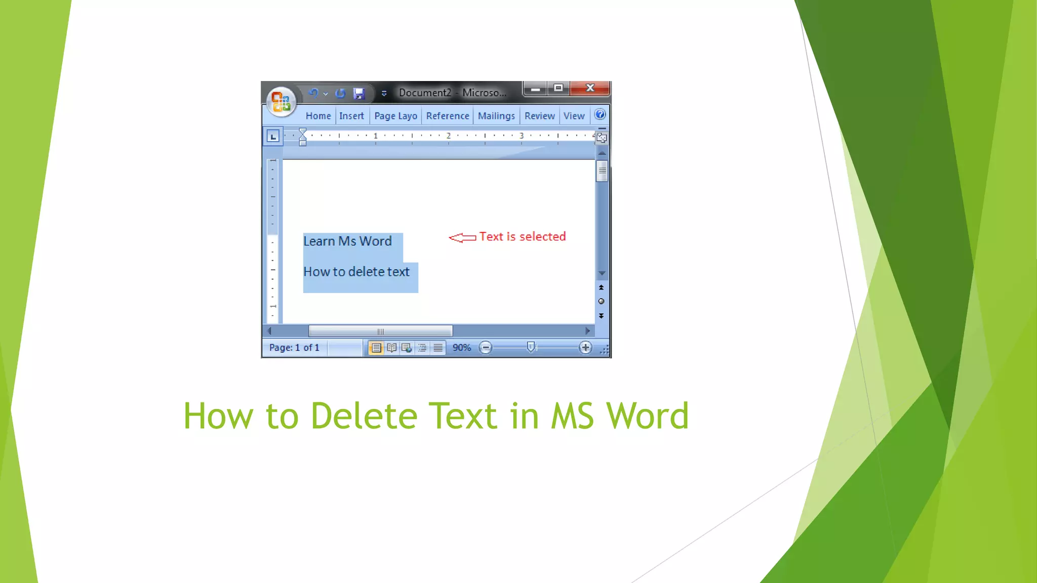 How to Delete Text in MS Word
 