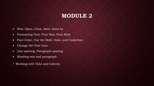 Ms word module 2 | PPT