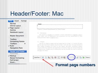 Header/Footer: Mac
Format page numbersFormat page numbers
 