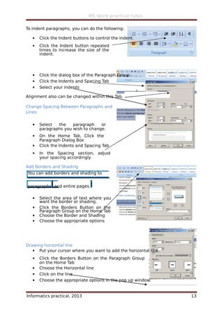 Ms word 2007 practical notes | PDF