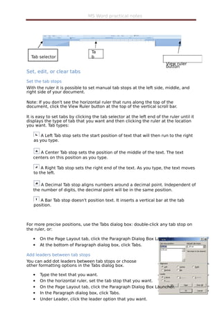Ms word 2007 practical notes | PDF