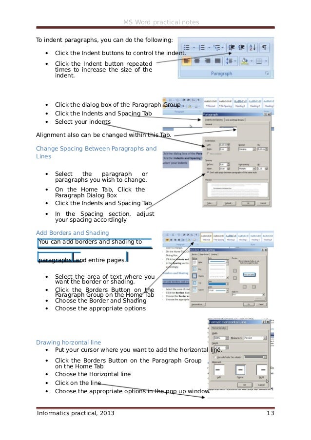 ms word 2007 practical notes