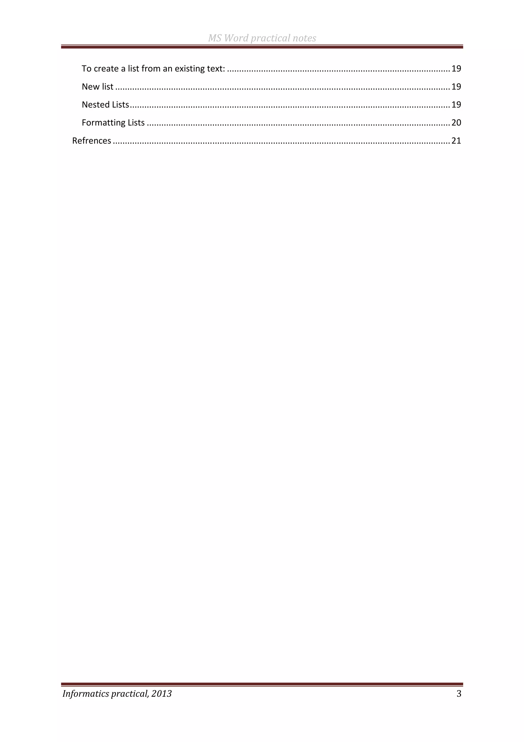 Ms word 2007 practical notes | PDF