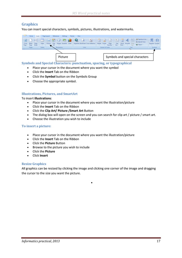 Ms word 2007 practical notes | PDF