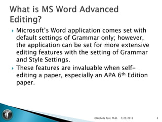 APA 6th Ed - MS Word Advanced Editing v1 | PDF