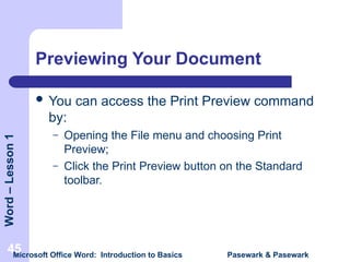 MS WORD BASICS for the beginners or students | PPT