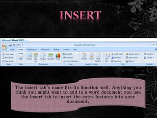 Ms Word (Insert Option) | PPTX | Desktop Publishing | Computer Software ...