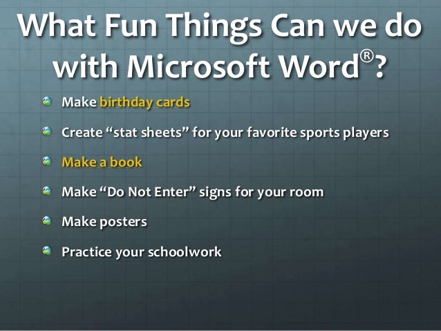 ms word introduction things to do with microsoft word