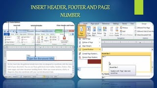 INSERT HEADER, FOOTER AND PAGE
NUMBER
 