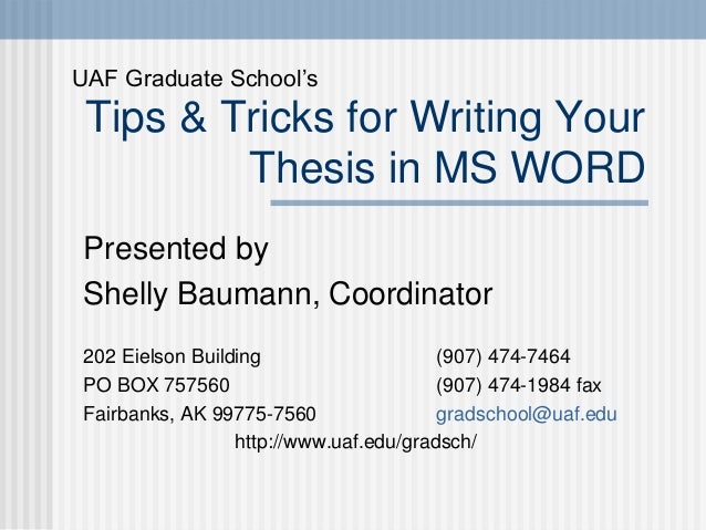 Writing your dissertation with microsoft word