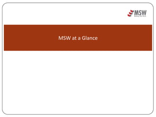 MSW at a Glance 