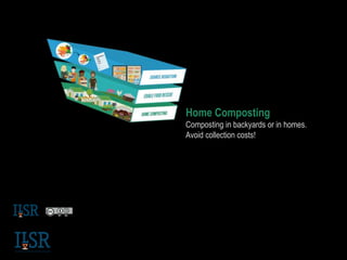 Home Composting
Composting in backyards or in homes.
Avoid collection costs!
 