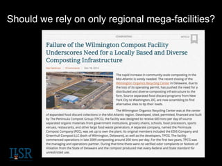 Should we rely on only regional mega-facilities?
 