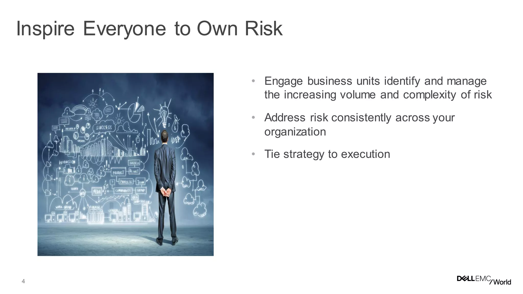 4
• Engage business units identify and manage
the increasing volume and complexity of risk
• Address risk consistently across your
organization
• Tie strategy to execution
Inspire Everyone to Own Risk
 