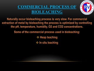 COMMERCIAL PROCESS OF
BIOLEACHING


 