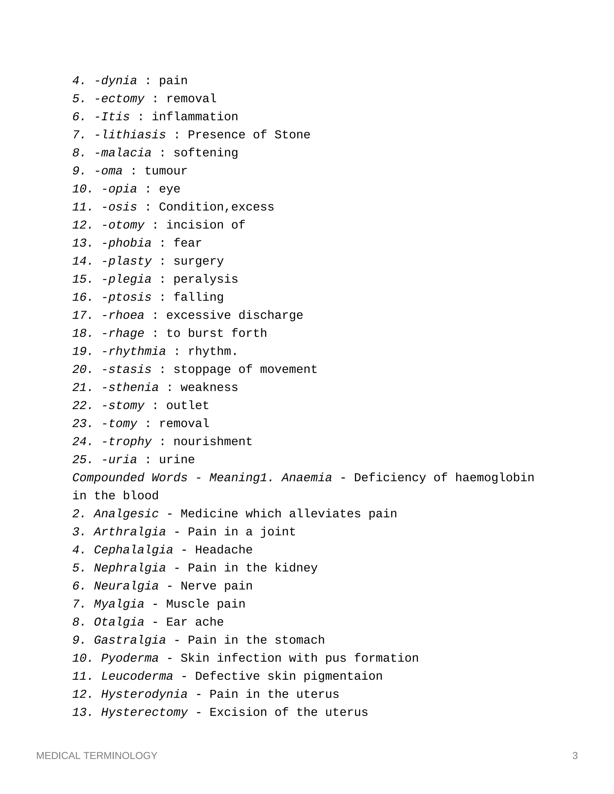 MEDICAL TERMINOLOGY | PDF