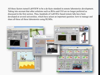 GOLC 2012 - On Standardizing the Management of LabVIEW-based Remote ...