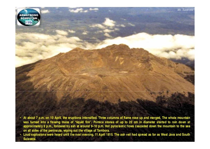 Mt. TAMBORA " The Largest Volcanic Eruption in Recorded History