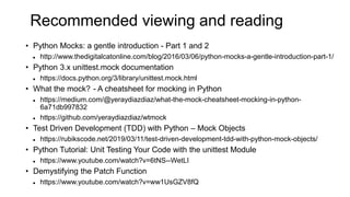 Python mocking intro | PPTX