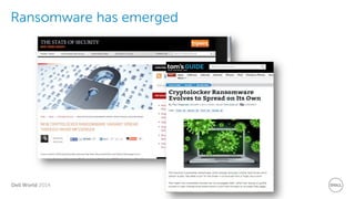 Dell World 2014 
Ransomware has emerged  
