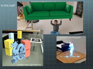 Is this real?
Created from Light field AR
Created from Hologram
 