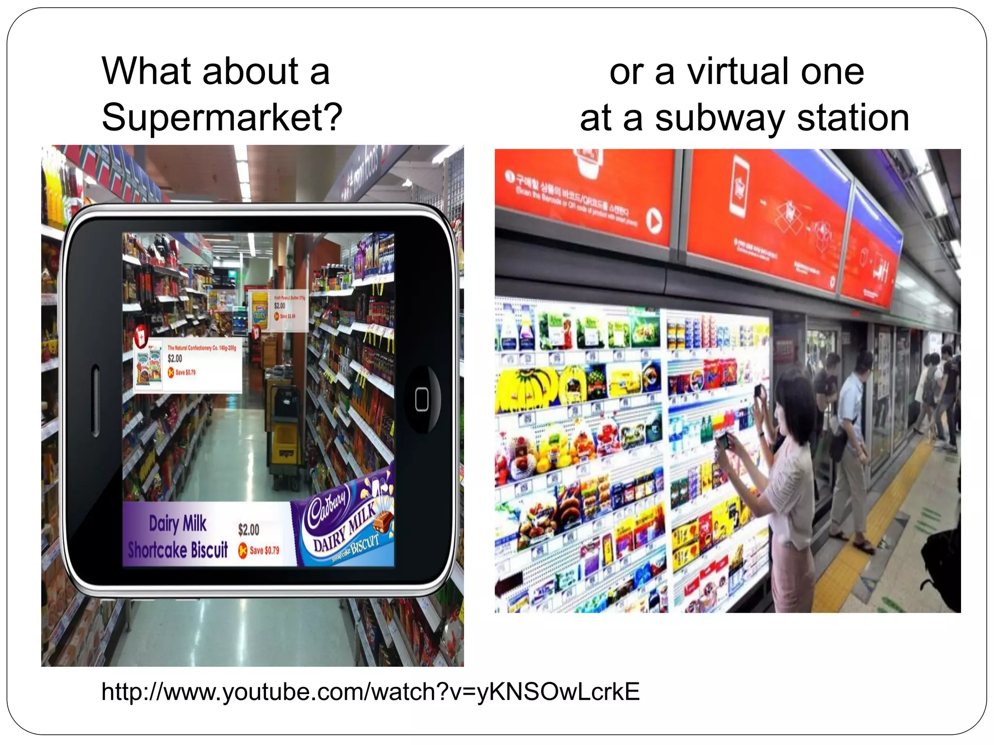 What about a or a virtual one
Supermarket? at a subway station?
http://www.youtube.com/watch?v=yKNSOwLcrkE
 