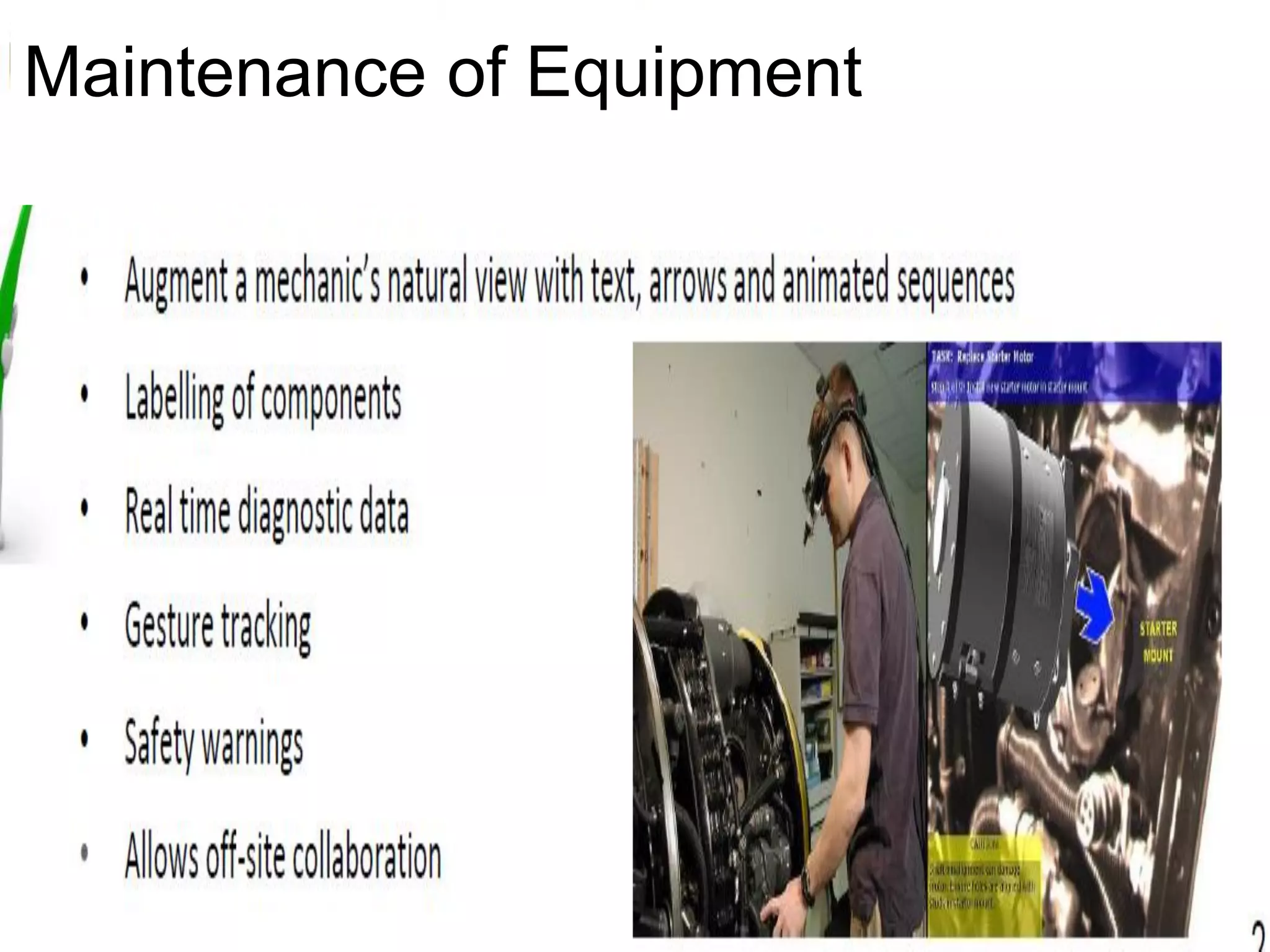 Maintenance of Equipment
 