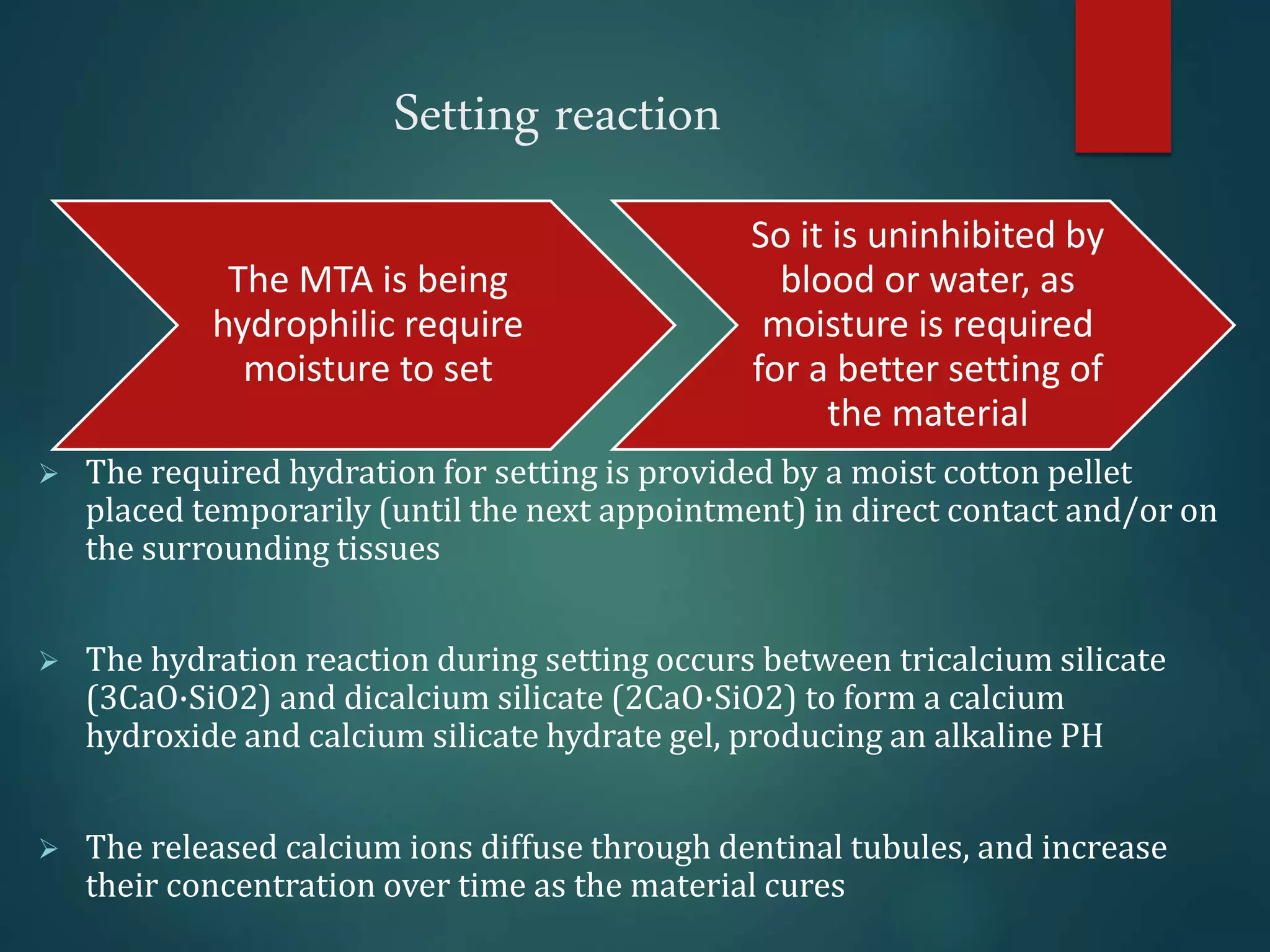 Mta Rsetting Reaction mineral trioxide aggregate.shadan | PPTX