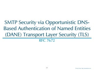 © Men & Mice http://menandmice.com
SMTP Security via Opportunistic DNS-
Based Authentication of Named Entities
(DANE) Transport Layer Security (TLS)
RFC 7672
21
 