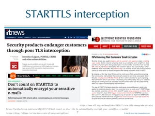 © Men & Mice http://menandmice.com
STARTTLS interception
7
https://www.eff.org/de/deeplinks/2014/11/starttls-downgrade-attacks
https://arstechnica.com/security/2015/10/dont-count-on-starttls-to-automatically-encrypt-your-sensitive-e-mails/
https://blog.filippo.io/the-sad-state-of-smtp-encryption/
 