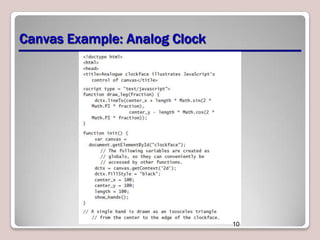 Canvas Example: Analog Clock

10

 