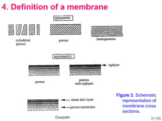 Figure 3. Schematic
representation of
membrane cross
sections.
4. Definition of a membrane
31/43
 
