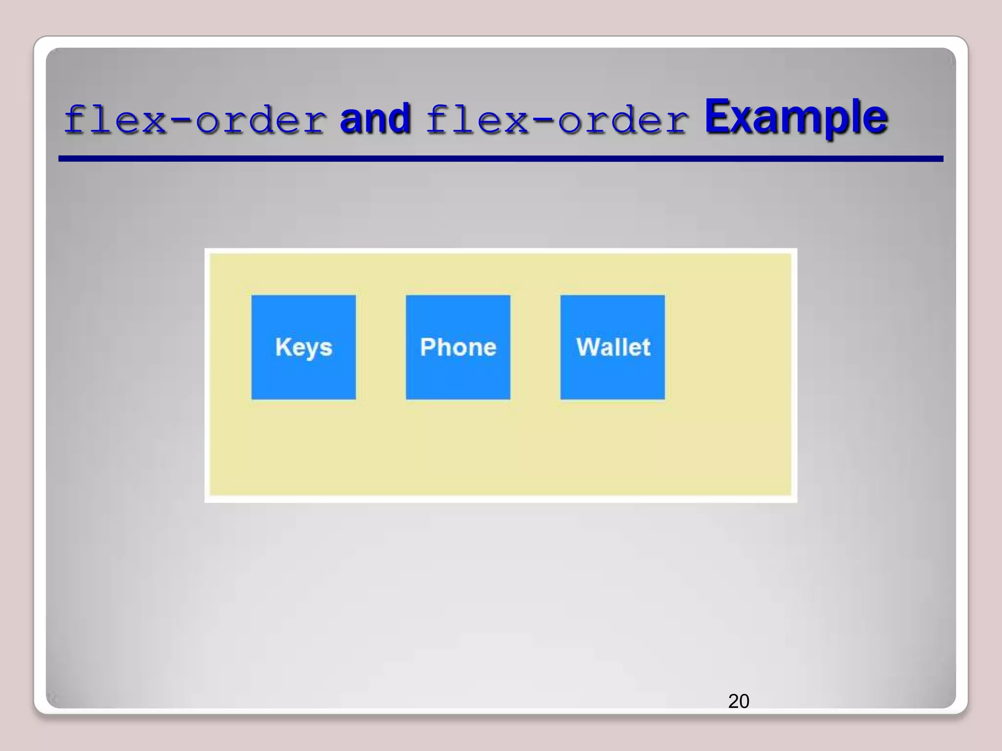 flex-order and flex-order Example

20

 