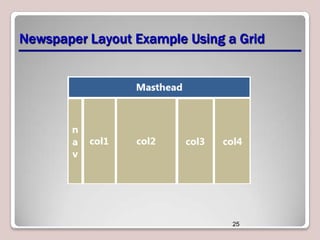 Newspaper Layout Example Using a Grid

25

 