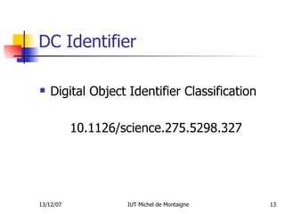 DC Identifier Digital Object Identifier Classification 10.1126/science.275.5298.327  