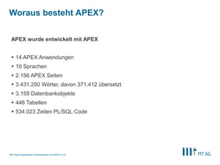 8
Architektur
Rapid Application Development mit APEX 5
 