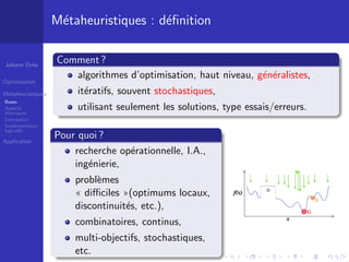 Métaheuristiques et applications