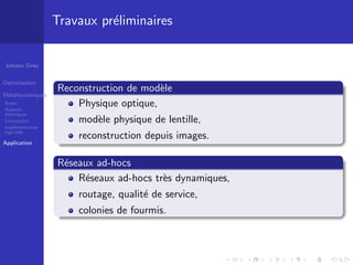 Métaheuristiques et applications