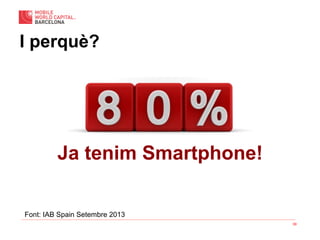 39
I perquè?
Font: IAB Spain Setembre 2013
Ja tenim Smartphone!
 