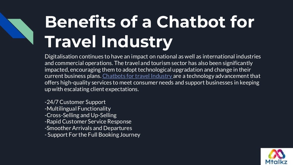 Chatbot for Travel Industry: Benefits, Use Cases, and The Future | PPTX