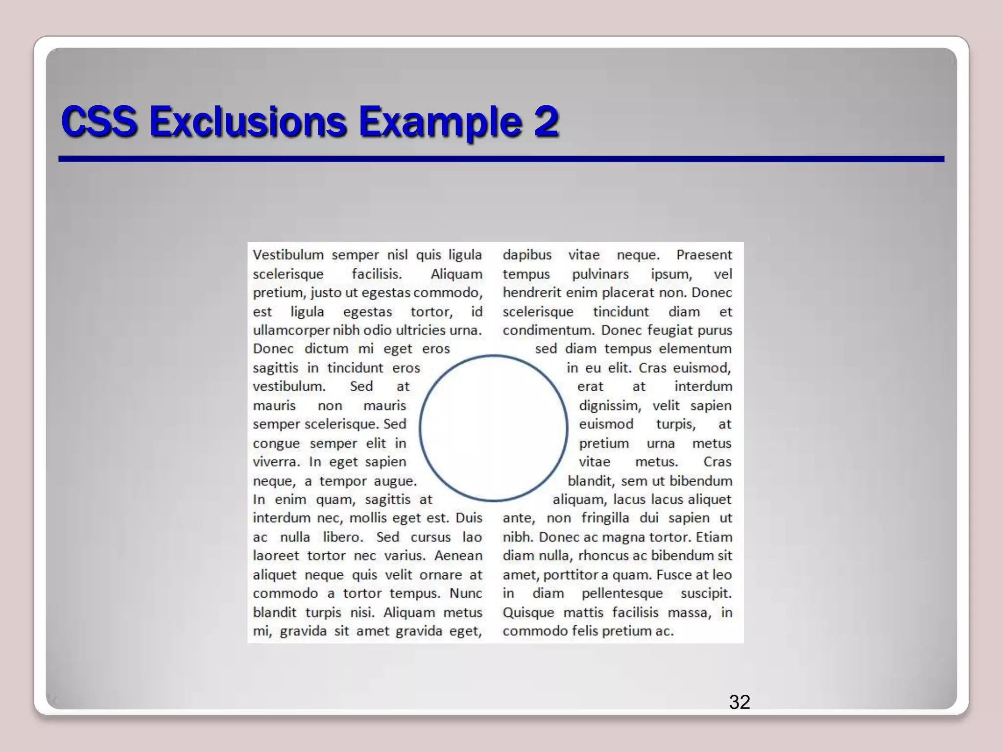CSS Exclusions Example 2 32 