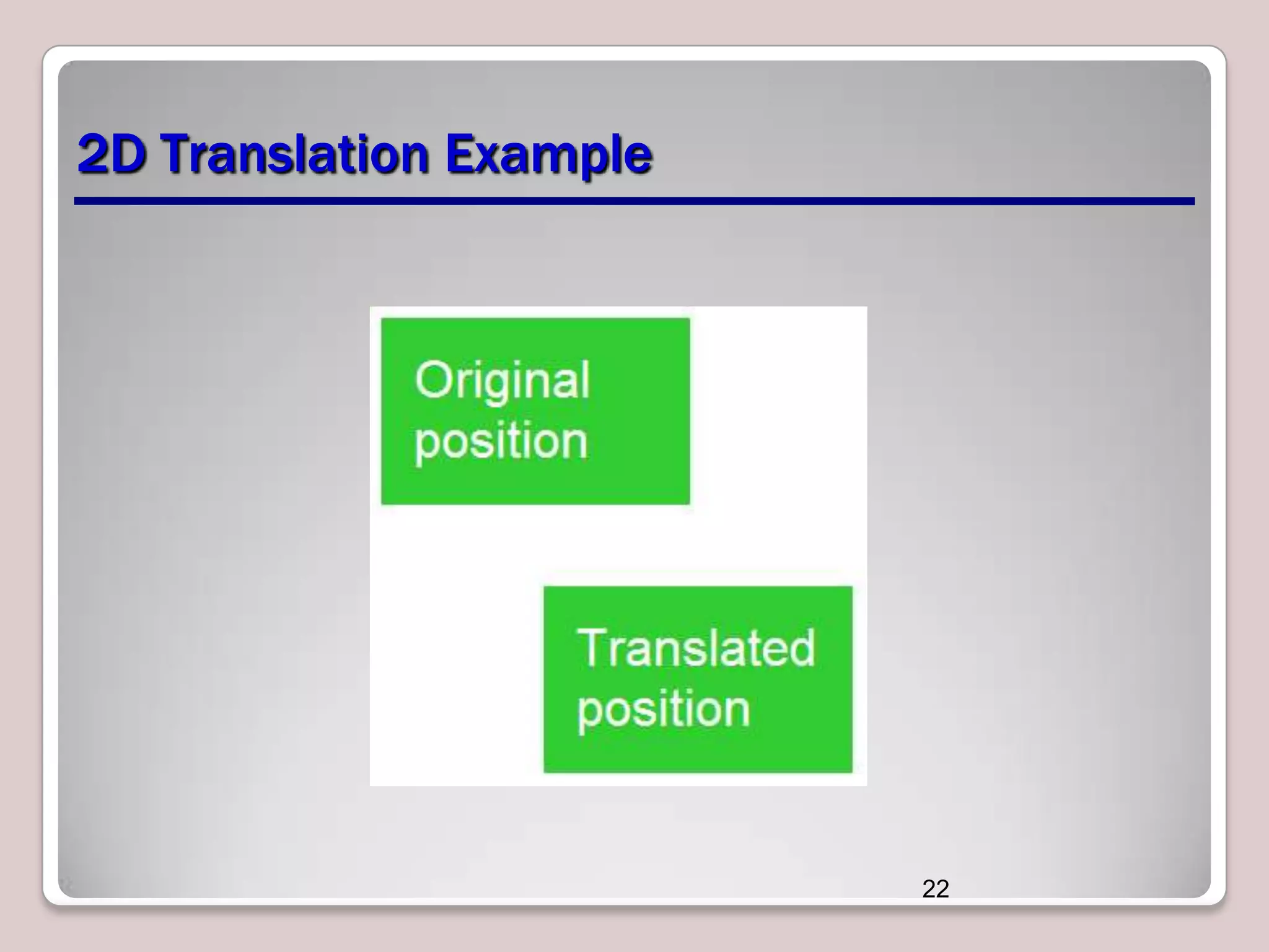 2D Translation Example

22

 