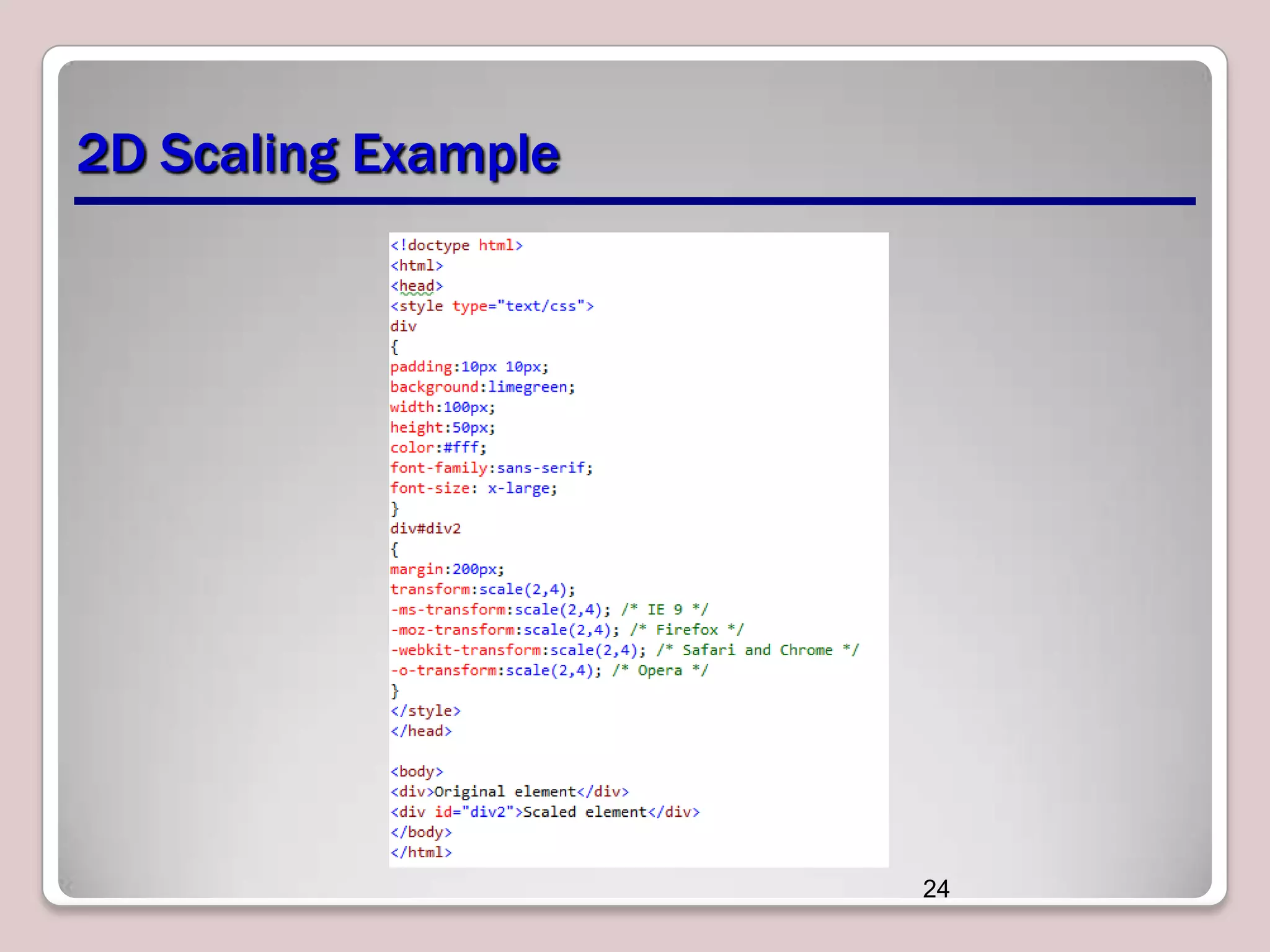 2D Scaling Example

24

 