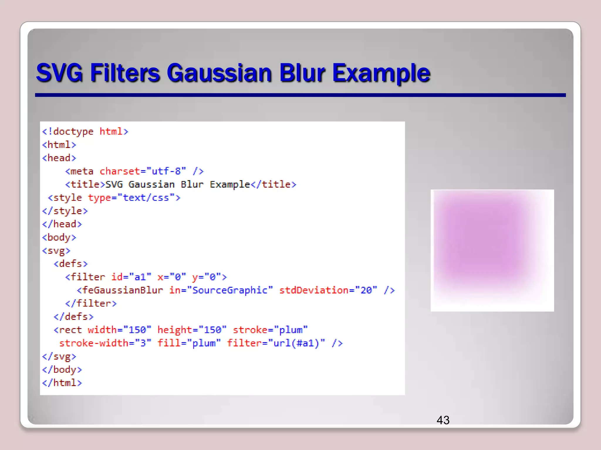 SVG Filters Gaussian Blur Example

43

 