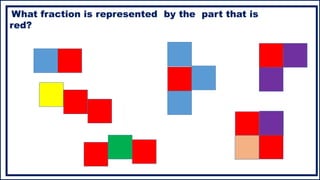 What fraction is represented by the part that is
red?
 