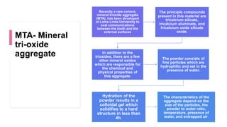 SEALING ABILITY OF MTA FOR REPAIR OF LATERAL ROOT PERFORATION | PPTX