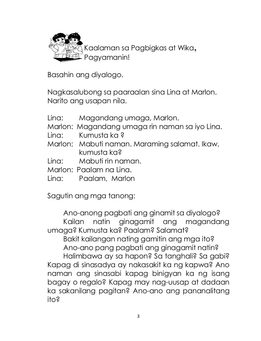 K TO 12 GRADE 2 LEARNING MATERIAL IN Mother Tongue Based (MTBMLE)