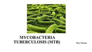 MYCOBACTERIA
TUBERCULOSIS (MTB) Mary Mwinga
 