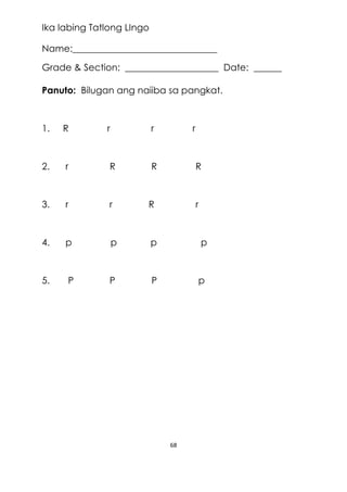 Labing Mtb mle-tagalog-activity-sheets-q12 | PDF